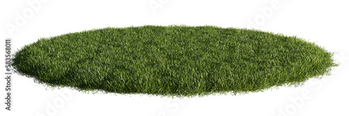 grass patch, circular lawn isolated on transparent background banner