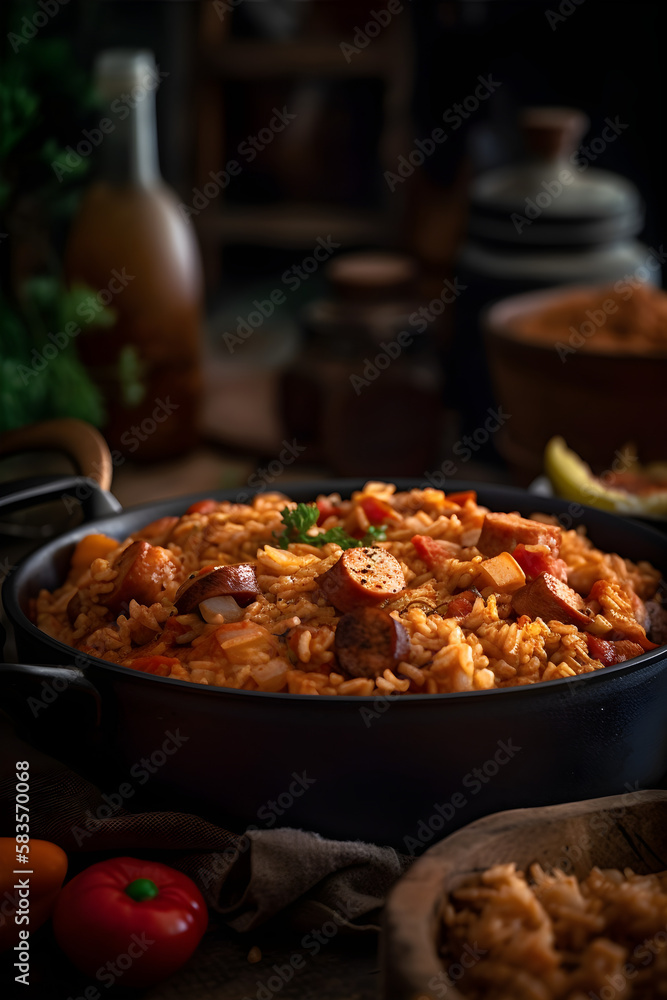 Traditional jambalaya. (ai generative) Traditional jambalaya. (ai generative)
