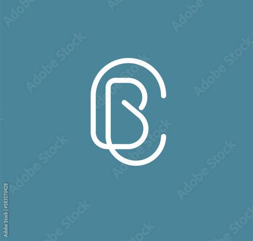 Letter B designed logo over a blue background - a brand vector icon © Krustovin/Wirestock Creators