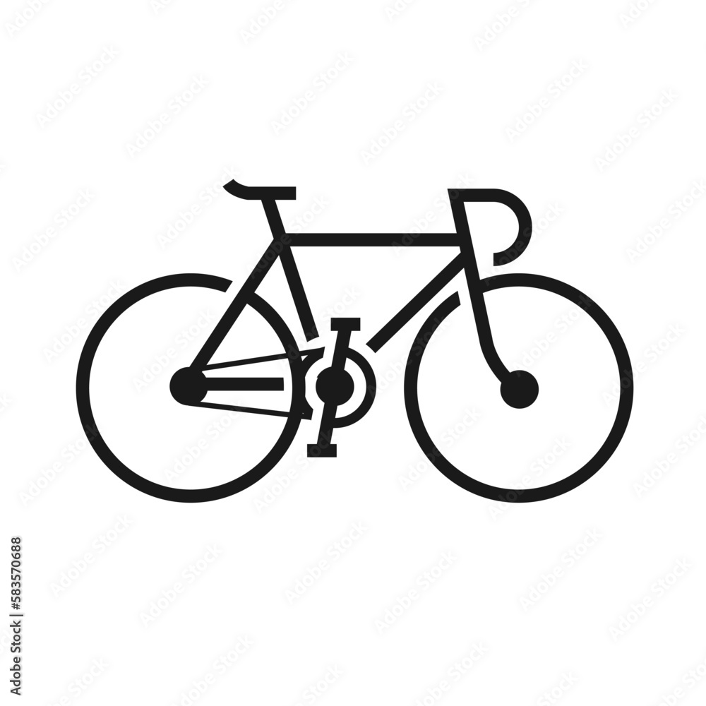 Black bicycle icon - bike vector over a white editable background Black bicycle icon - bike vector over a white editable background