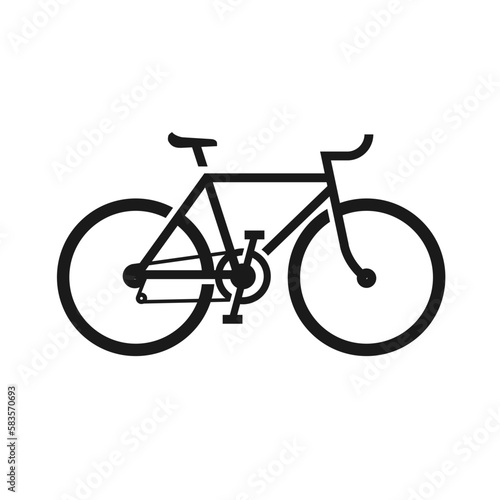 Black bicycle icon - bike vector over a white editable background