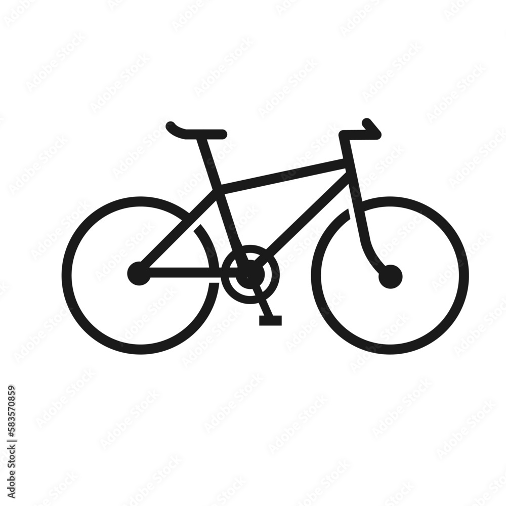 Black bicycle icon - bike vector over a white editable background Black bicycle icon - bike vector over a white editable background