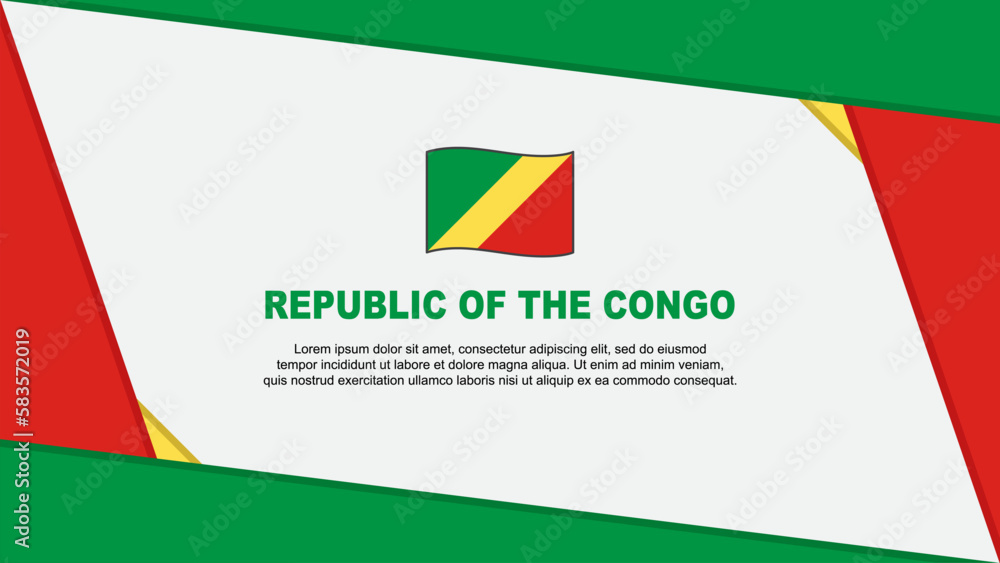 Obraz premium Republic Of The Congo Flag Abstract Background Design Template. Republic Of The Congo Independence Day Banner Cartoon Vector Illustration. Republic Of The Congo Independence Day