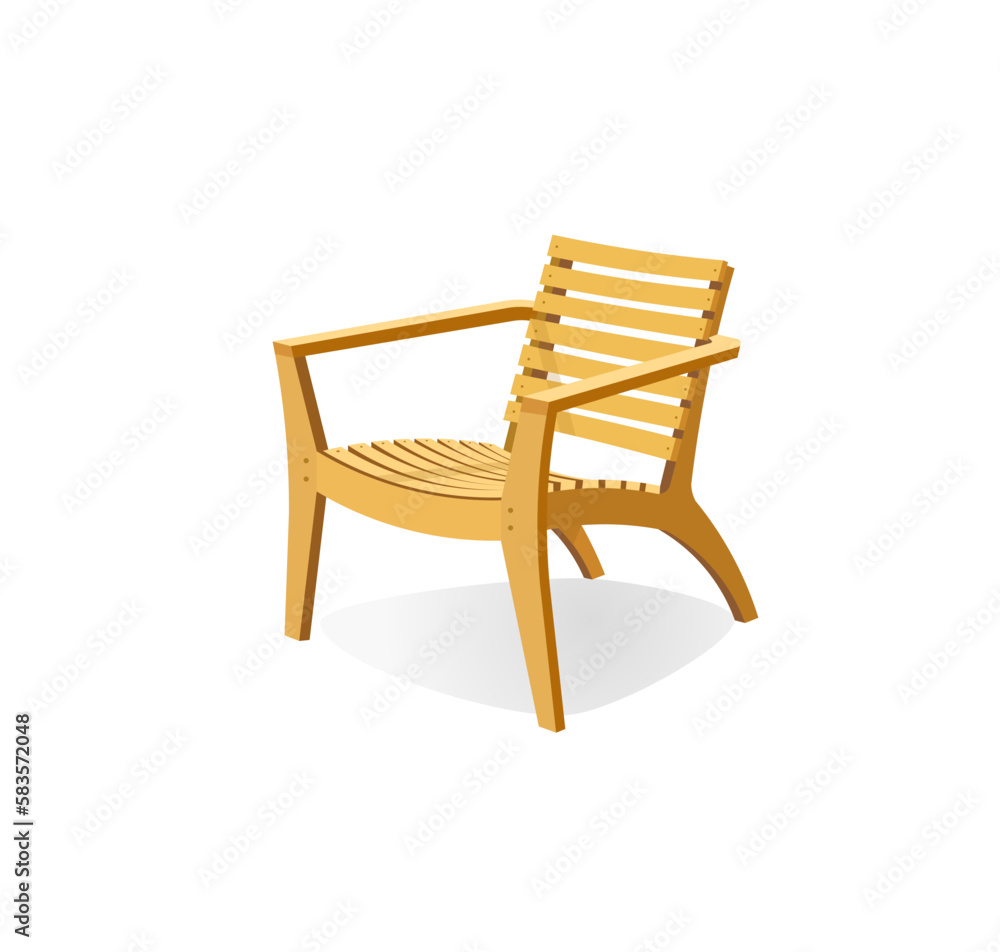 Fototapeta premium Vector of wooden armchair in white background