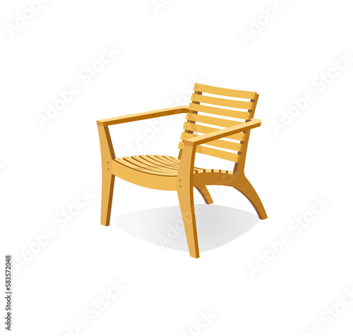 Vector of wooden armchair in white background