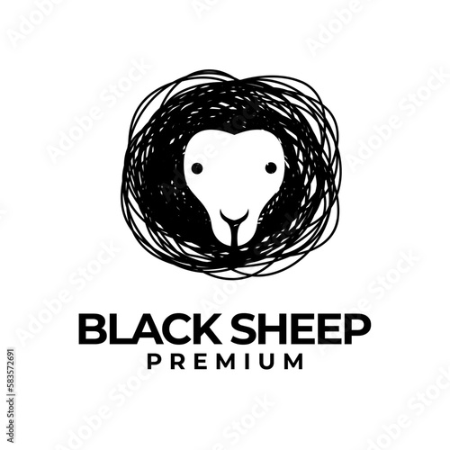 Black Sheep logo icon design illustration