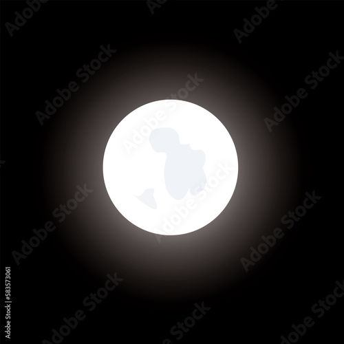 Vector illustration of a super full moon with a dark background. Illustration of the realistic moon, hunters moon