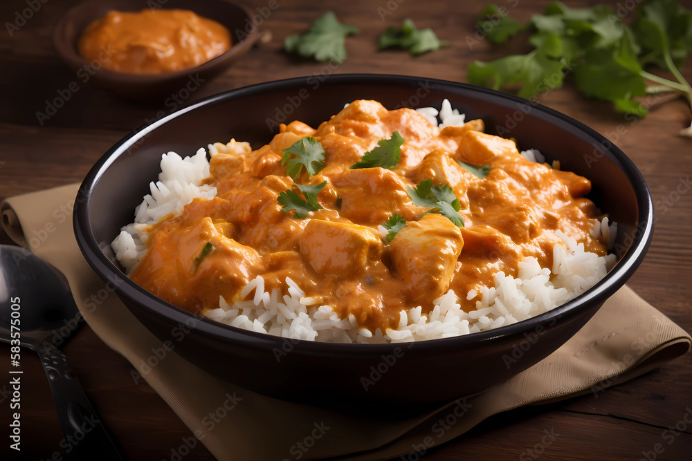 Butter Chicken - India - Chicken, yogurt, garam masala, tumeric, ground cumin, heavy cream (Generative AI) Butter Chicken - India - Chicken, yogurt, garam masala, tumeric, ground cumin, heavy cream (Generative AI)