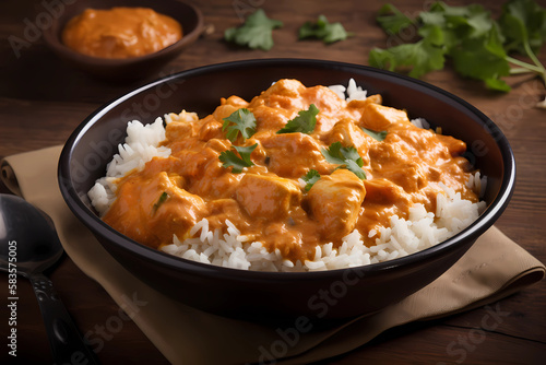 Butter Chicken - India - Chicken, yogurt, garam masala, tumeric, ground cumin, heavy cream (Generative AI)