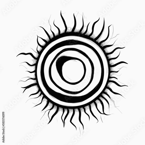 Sun symbols in ethnic style, solar symbol