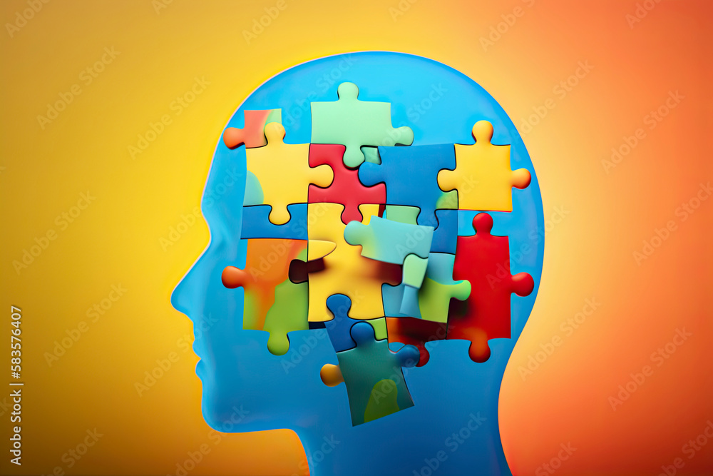 ADHD, attention deficit hyperactivity disorder, mental health, head with puzzle pieces ADHD, attention deficit hyperactivity disorder, mental health, head with puzzle pieces