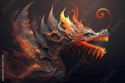 Abstract dragon background. Generative AI
