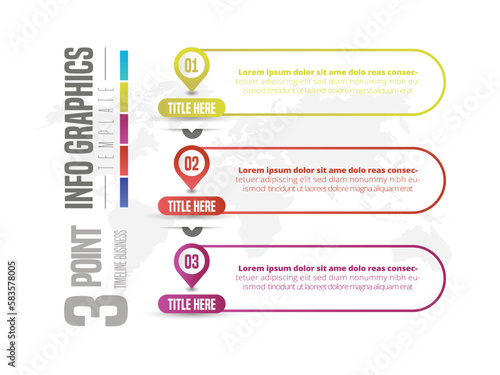 Abstract infographic showing the 3 point process of a business plan timeline For presentations and posters. Vector illustration.