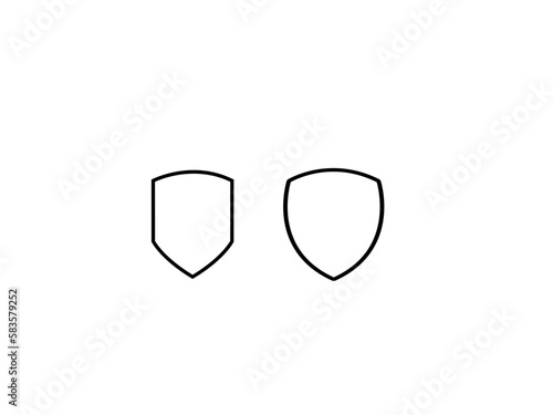 Different shields shapes. Shields icon set. Protect badge. Black security icon. Protection symbol. Security logo