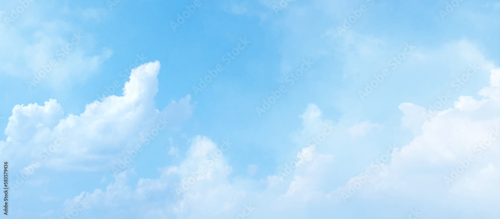 beautiful blue sky and clouds in the summer day