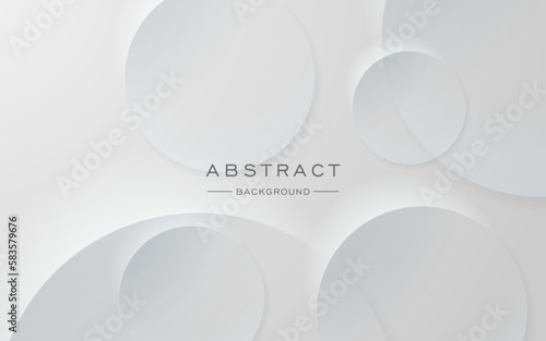 modern dynamic white gray circle shape shadow and light dimension background. eps10 vector