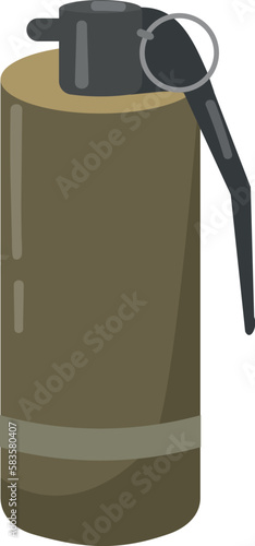 Smoke grenade icon cartoon vector. Security badge. Officer guard