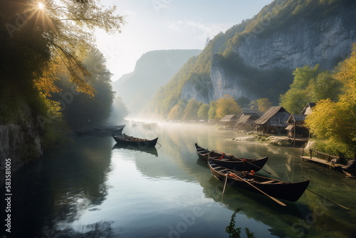 boat on the lake © Евгений Высоцкий