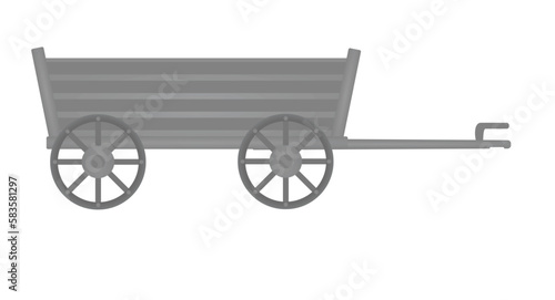 Grey wooden trailer. vector illustration