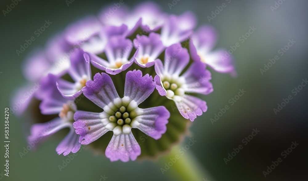 Fototapeta premium a close up of a purple flower with white tips and petals. generative ai