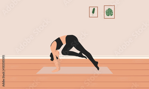 women practicing Cat cow in plank, yoga poses