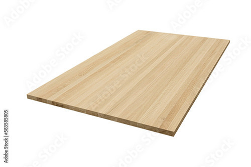 furniture board made of solid oak lamellar on a white background
