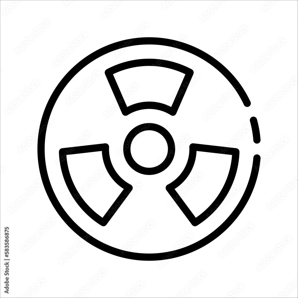 Radioactive vector icon. Nuclear bomb symbol. Danger icon. Linear style sign for mobile concept and web design. vector illustration on white background Radioactive vector icon. Nuclear bomb symbol. Danger icon. Linear style sign for mobile concept and web design. vector illustration on white background