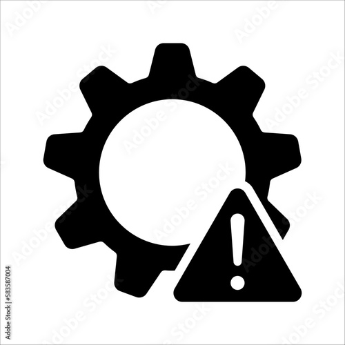 thin line failure icon with broken operational process. concept of repair or maintenance symbol. vector illustration on white background