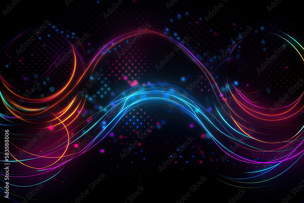 neon light line on black background generative art 3D Abstract Modern Technolog neon light line on black background generative art 3D Abstract Modern Technolog