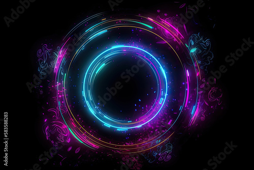 background image neon squares on a black background generative art image