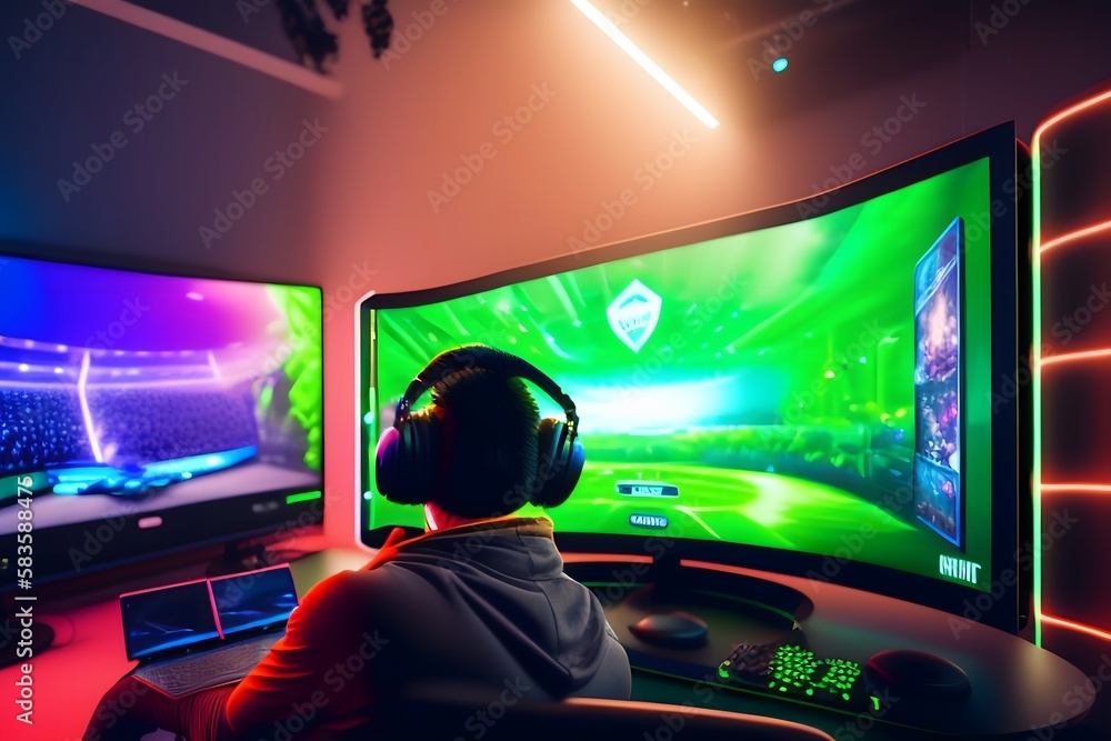 Rendering of Victory in the Green Room. Generative AI. Rendering of Victory in the Green Room. Generative AI.