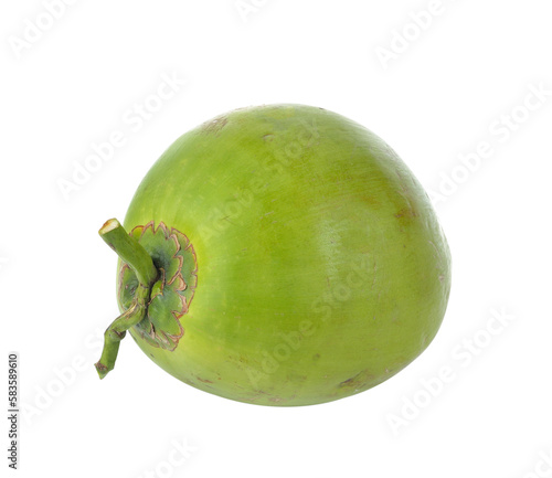 Green coconut isolated on  transparent png