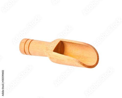 wooden scoop isolated on white background