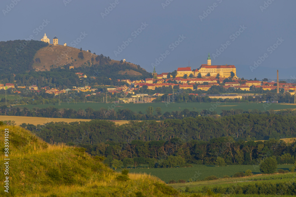 Mikulov castle and vineyard, Southern Moravia, Czech Republic