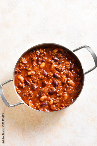 Cowboy beans in cooking pan