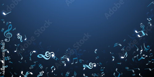 Musical note icons vector backdrop. Song notation