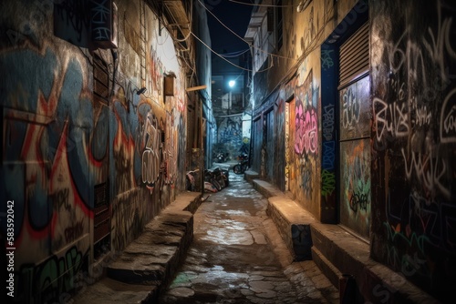 Exploring the Secret Graffiti Art of Tokyo's Alleys, Japan Vibrant Street Art Culture, GENERATIVE AI ©  freeprompt
