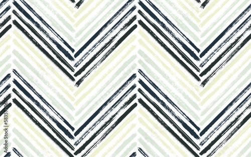 Brush stroke chevron zig zag seamless pattern.