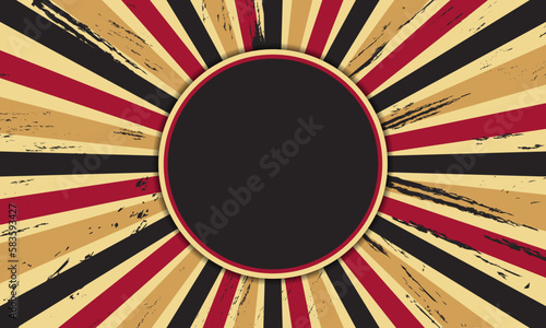 Radial lines retro style background with blank label