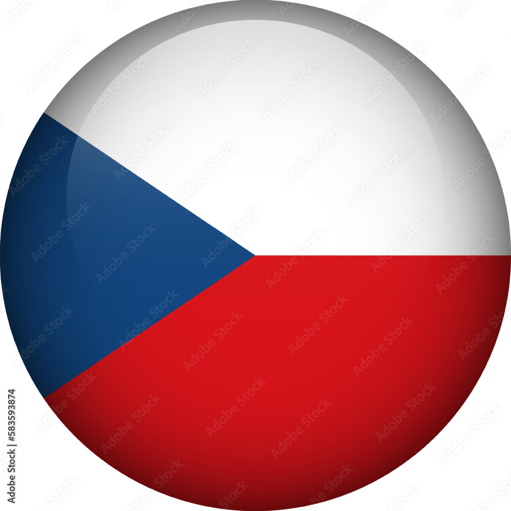 Czech Republic flag button. Emblem of Czechia. Vector flag, symbol. Colors and proportion correctly. Czech Republic flag button. Emblem of Czechia. Vector flag, symbol. Colors and proportion correctly.