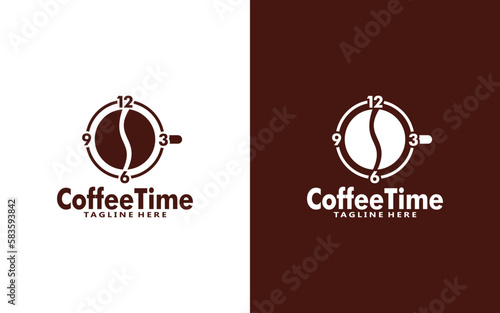 Fototapeta Naklejka Na Ścianę i Meble -  Coffee Time logo design template, Vector coffee logo for coffee shop and and any business related to coffee.