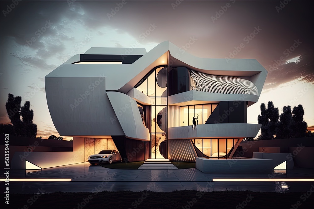 This neomodern home stands out for its sleek and minimalist design