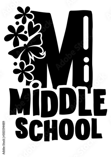 Middle school. Flowers, butterfly clipart. Isolated on transparent background. 
