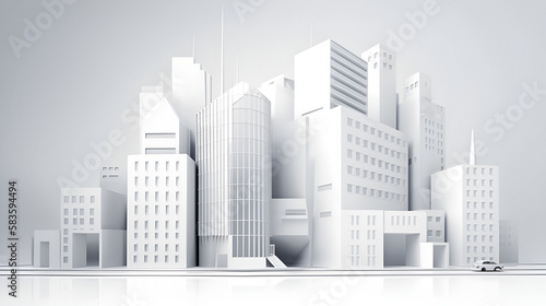 A White Building Concept Artistic Business Template in white background