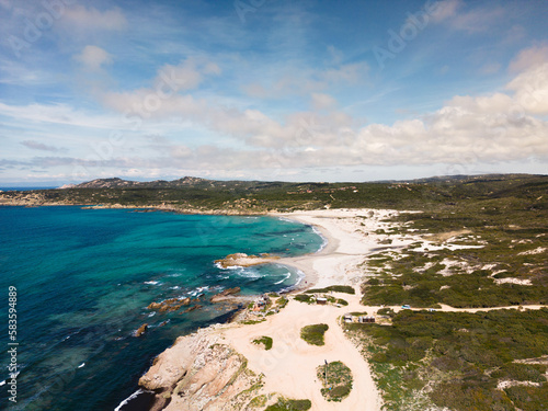 Fototapeta Naklejka Na Ścianę i Meble -  View of Rena Majori beautiful white sand beach in North Sardegna, Costa Paradiso, Italy, Europe