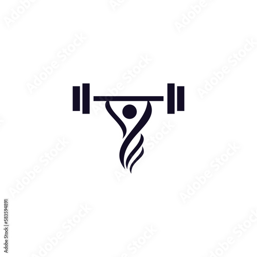 weightlifting fitness abstract icon logo