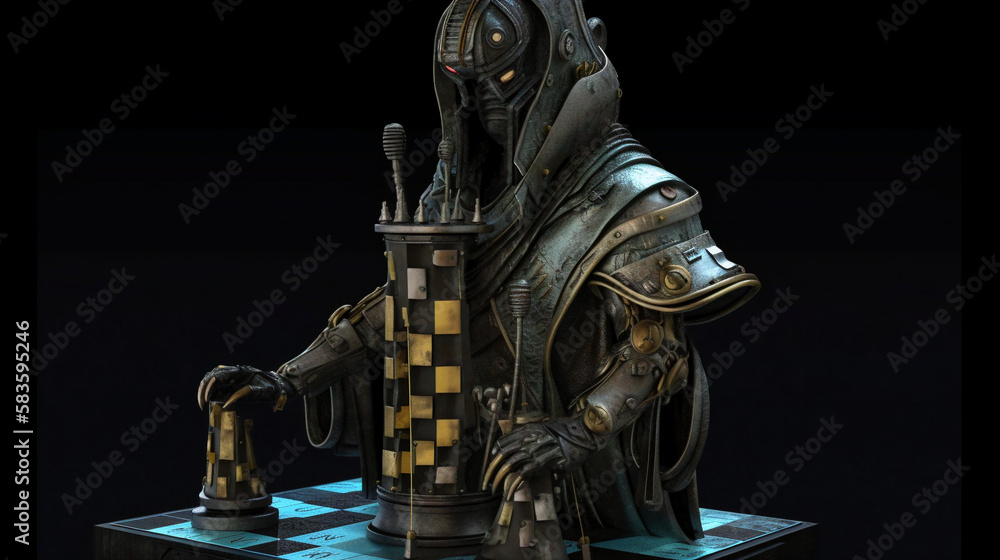 big chess piece against other pieces (ai generated) big chess piece against other pieces (ai generated)
