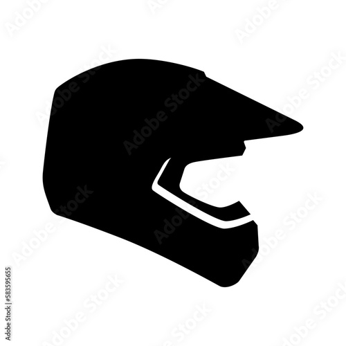 Motocross or Mountain Full-Face Bike Helmet Vector Icon