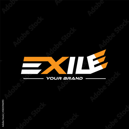 Exile Text Logo Design Vector