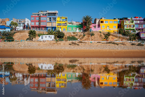 Aghroud small village with colourful fishermen